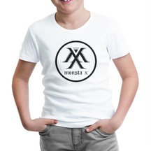 Monsta X - Logo Beyaz Çocuk Tshirt
