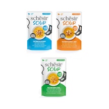 Schesir Soup 3 Çeşit Karma Yetişkin Kedi Çorbası Pouch 40 Gr. X 3 Adet