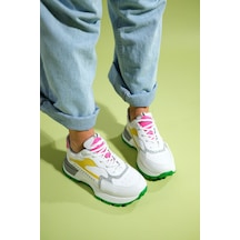 Luvishoes Blaj Beyaz Sarı Multi Kadın Spor Ayakkabı Beyaz - Sarı