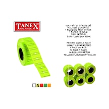 Tanex Fiyat Etiketi Çizgili 12x21 Fosforlu Sarı Çok Renkli