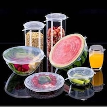 Gıda Koruma Sistemi 6Lı Set Şeffaf Silikon Streç Kapak Tencere Ta N1115451