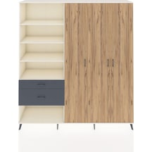 Hyperion Dolap 16 Raflı 2 Çekmeceli 3 Kapaklı 220x44x243 Aytaşı-çam/antrasit Çok Renkli