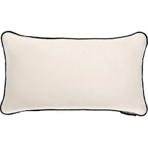Biyeli Kırlent Yastık Kılıfı Ekru Renk 50x30