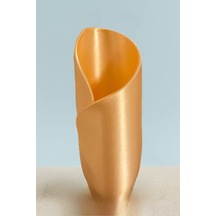Dekoratif Modern Vazo Lale Şeklinde 20 Cm Pembe Altın Altın