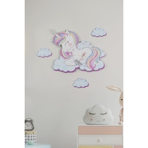 Sevimli Unicorn Çocuk Odası Ahşap Duvar Saati Elf-2312026 Diğer