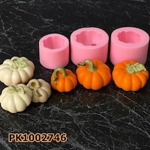 Pk1002746 - Silikon Kalıp Mum Kalıbı - 3'lü Set Kabaklar Renksiz