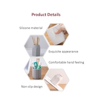 Leezsing Çok İşlevli Kalemlik Saklama Kutusu Masaüstü Düzenleyici Ofis Okul Kırtasiye Malzemeleri İçin