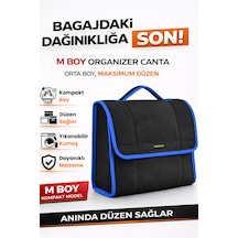 Oto Bagaj Organizer Bagaj Çantası M Boy Kaymaz Cırt Bantlı Velur Kompakt Düzenleyici - Mcy2