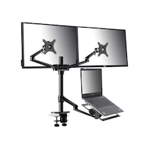 NPO STD7093 10"-27" Notebook Stand ve Vesa Monitör Tutucu Çift Kol - Koyu Gri