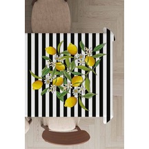 Sarı Limonlu Desen Dokuma Leke Tutmaz Masa Örtüsü Mso116n11