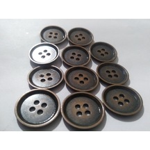 11 Adet 1.6 Cm Kahverengi Metal Düğme