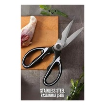 Paslanmaz Mutfak Makası I Çok Amaçlı Paslanmaz Mutfak Makası I Balık Tavuk Et Sebze Makası