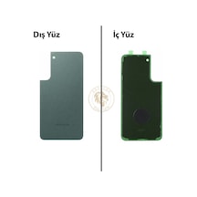 Samsung Galaxy S22 Plus Yeşil Renk Arka Kapak Arka Cam Batarya Kapağı Pil Kapağı Lazer Kesim Back Cover Galaxy S22 Plus Uyumlu