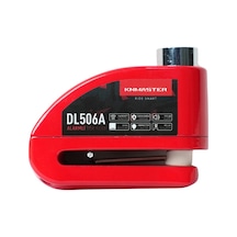KNMASTER DL506A 6mm Alarmlı Disk Kilidi | Hatırlatma Kablosu ve Taşıma Çantası Kırmızı