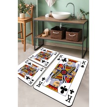 KARO PLAYING CARDS DJT 3 LU SET Banyo Halısı Banyo Paspası Çok Renkli