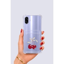 Samsung Galaxy Uyumlu A07 Kartlıklı Kiraz Desenli Kılıf Mh-hs7406-3449
