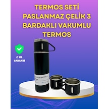 Çelik Termos Bardak Seti 500 Ml Kapasite, Kaymaz Taban, Hediye Kutulu Çok Renkli