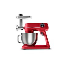 Karaca Multichef Artisan Kıyma Çekme/ Sucuk-sosis/içli Köfte Aparatlı Digital Ekran Tam Döküm Kıyma Aparatlı Hamur Yoğurma Makinesi Red 7l Pro Artisan