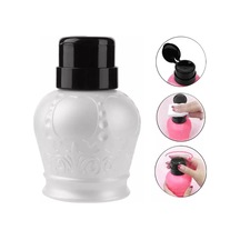 Desenli Pompalı Sıvı Şişesi Aseton Cleanser Şişesi Gri 250ml