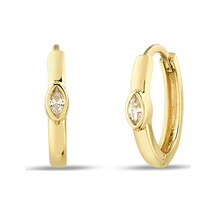 Debora Jewelry 14 Ayar Altın Beyaz Zirkon Taşlı Küpe