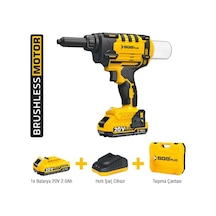 Sgs5465 - 2.4 - 5mm - Akülü Perçin Tabancası Makinası 20 Volt 2 Amper Kömürsüz Motor