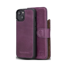 Bouletta Apple İphone 14 Uyumlu Deri Cüzdanlı Kılıf Mwwn Cz7 Mor