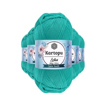 5 Adet Lotus Bikini Büstiyer Bluz Örgü İpi K440 Yeşil Çok Renkli