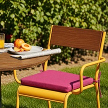 Tr Sandalye Oturum Minderi Renkli 40x40x4 Bağcıklı Çıkarılabilir Kılıflı Çökme Yapmaz Pembe Genel
