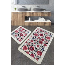 Sheffield Banyo Halısı Djt 2 Li Set Banyo Halısı Paspas Yıkanabilir Kaymaz Çok Renkli