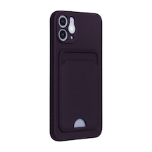 Newface Apple Uyumlu iPhone 12 Kılıf Kelvin Kartvizitli Silikon - Derin Mor Derin mor