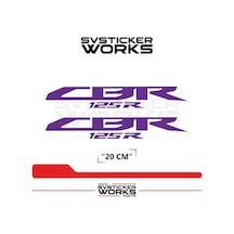 Honda Cbr 125r Sticker Uyumlu Yazı Yüksek Kalite Özel Kesim Folyo 2'li Set Mor