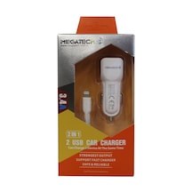 Megatech T05-m40 Beyaz 3.4a Pd-usb Araç Çakmaklık Iphone Şarj Aleti Hızlı Şarj