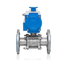 Unox Dn15-1/2" Çift Etkili Pnömatik Aktüatörlü Paslanmaz 3 Parçalı Flanşlı Küresel Vana