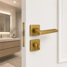 Sese Ayla Modeli Rozetli Wc Kapı Kolu Titanyum 200-242r-02-05