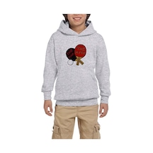 Zepplin Giyim Ping Pong The Man The Myth Gri Çocuk Kapşonlu Sweatshirt Gri