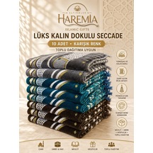 10'lu Lüks Kalın Dokulu Seccade Karışık Renk Toplu Hediyelik Namaz Seccadesi Çok Renkli