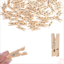 Dekoratif Ahşap Süs Mandalı, 3 Cm X 25 Adet - Natürel 1+