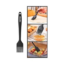 Silicolife Yumurta Fırçası, Isıya Dayanıklı Yanmaz Yapışmaz Tek Parça Silikon Fırça 21cm Siyah
