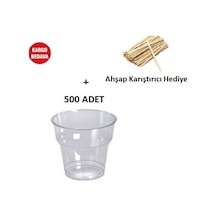 Plastik Mika Sert Kristal Bardak 500 Adet