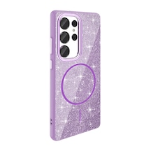 Galaxy Uyumlu S25 Ultra Kılıf Dökülmeyen Simli Silikon Magsafe Kamera Yükseltili Pazarplus Derin Mor