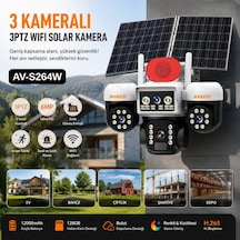 Avenir Av-s264w 3 Kameralı 3ptz Wifi Solar Güvenlik Kamerası