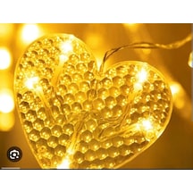 Kalp Perde Led 3m 6 Sıra 12 Adet Kalp Led Işık Gün Işığı Çok Renkli
