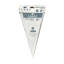 Ivory Tek Kullanımlık Şeffaf Naylon Krema Sıkma Torbası - 30 Cm. - 20 Adetlik 1 Paket Beyaz