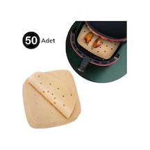 50 Adet Air Fryer Pişirme Kağıdı Tek Kullanımlık Hava Fritöz Yapışmaz Yağlı Kağıt Delikli Model Çok Renkli
