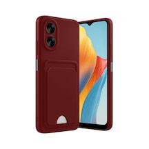 Uryport Oppo A38 Kılıf Kelvin Kartvizitli Silikon - Bordo Çok Renkli