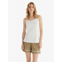 Kadın Pijama Takımı 51863 - Beyaz Beyaz