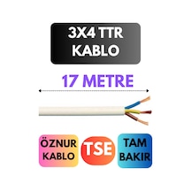 Öznur 3x4 Ttr Kablo Metre Seçenekli Beyaz - 17mt