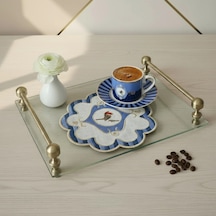 2 Adet Mavi Pip Studio Uyumlu Nakışlı Kuş Detaylı Kokteyl Sunum Peçetesi Çok Renkli