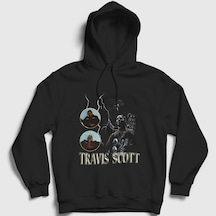 Presmono Unisex Loop Astroworld Travis Scott Kapüşonlu Sweatshirt Siyah