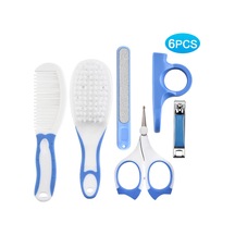 Xindoker Bebek Bakımı 6'lı Set: Tırnak Kırıcı, Tarak, Fırça, Gümüş, Kesici - Mavi - Güvenli Abs Malzeme